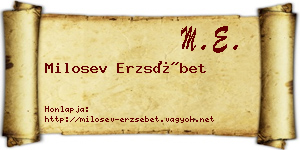 Milosev Erzsébet névjegykártya